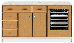 Linear 72w 25d 39h Storage Cabinet w/Glass Refrigerator Door