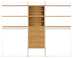 Beam 96w 16d 78h Clothing Bar Wall Unit with Inserts