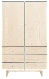 Hudson 44w 24d 71h Armoire with Wood Base