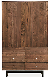 Hudson 44w 24d 71h Armoire with Wood Base