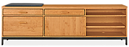 Linear 80.25w 16d 24.5h Left-File Drawer Bench with Cushion