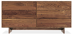 Hudson 72w 20d 34h Six-Drawer Dresser with Wood Base