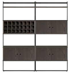 Beam 72w 12d 78h Bookcase Wall Unit with Inserts