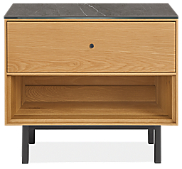 Hudson 26w 20d 22h One-Drawer Nightstand w/Steel Base & Top