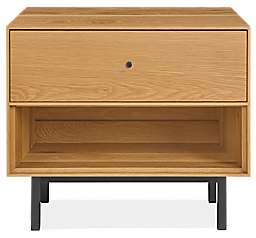 Hudson 26w 20d 22h One-Drawer Nightstand with Steel Base