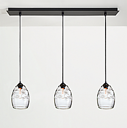Glow Cone Pendants with Rectangle Ceiling Plate - Set of Three