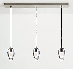 Polar Pendants with Rectangle Ceiling Plate - Set of Three