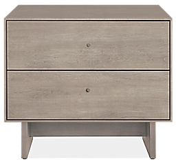 Hudson 26w 20d 22h Two-Drawer Nightstand with Wood Base
