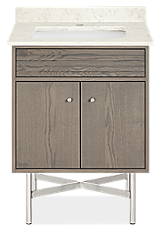 Adrian 26w 21.75d 34h Single-Sink Bath Vanity with Left & Right Overhang