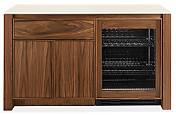 Amherst 60w 25d 36h Storage Cabinet w/Glass Refrigerator Door