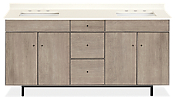 Hudson 72w 21.75d 34h Double-Sink Bath Vanity with Left & Right Overhang