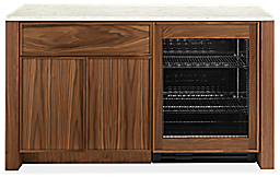 Amherst 60w 25d 34h ADA-Height Storage Cabinet w/Glass Refrigerator Door