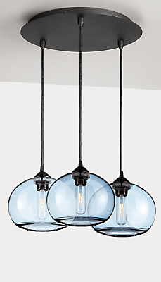 Sky Pendants with Round Ceiling Plate - Set of Three