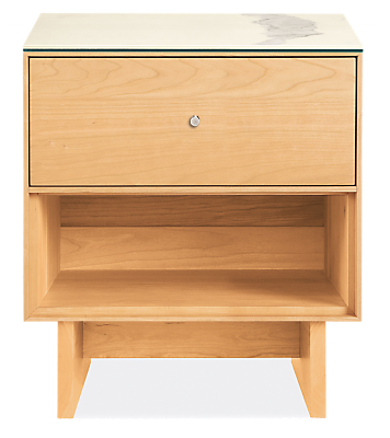 Hudson 20w 20d 22h One-Drawer Nightstand with Wood Base