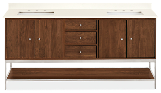 Linear 72w 21.75d 34h Vanity Cabinet w/Shelf / Left & Right Overhang