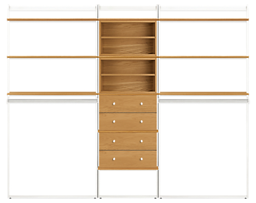 Beam 96w 16d 78h Clothing Bar Wall Unit with Inserts