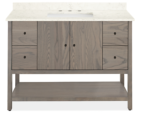 Emerson 48w 21.75d 34h Bathroom Vanity with Left & Right Overhang