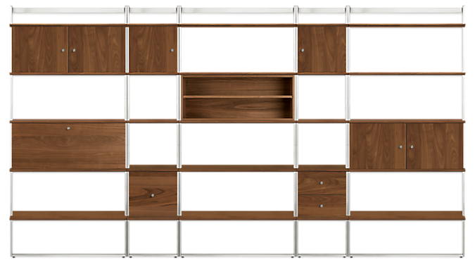 Beam 140w 12d 78h Bookcase Wall Unit with Inserts