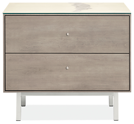 Hudson 26w 20d 22h Two-Drawer Nightstand with Steel Base