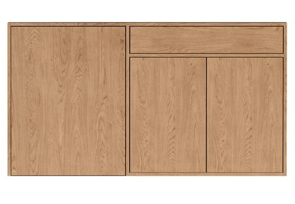 Linear Storage Cabinets with Refrigerator