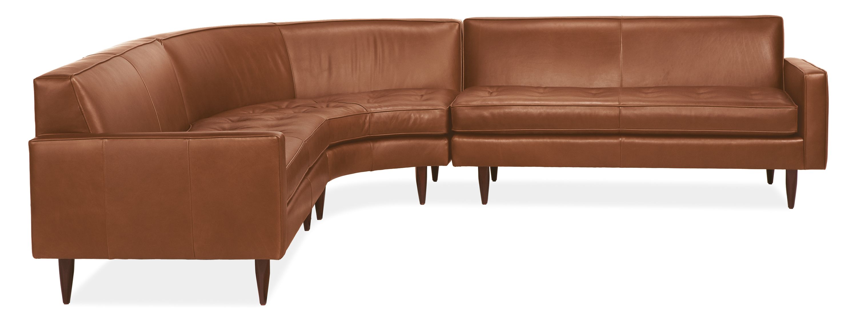 Reese Leather Curved Sectional