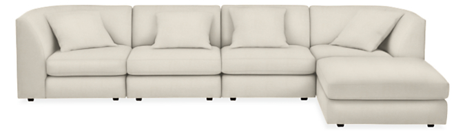 Astaire 138x74" Five-Piece Modular Sofa with Ottoman