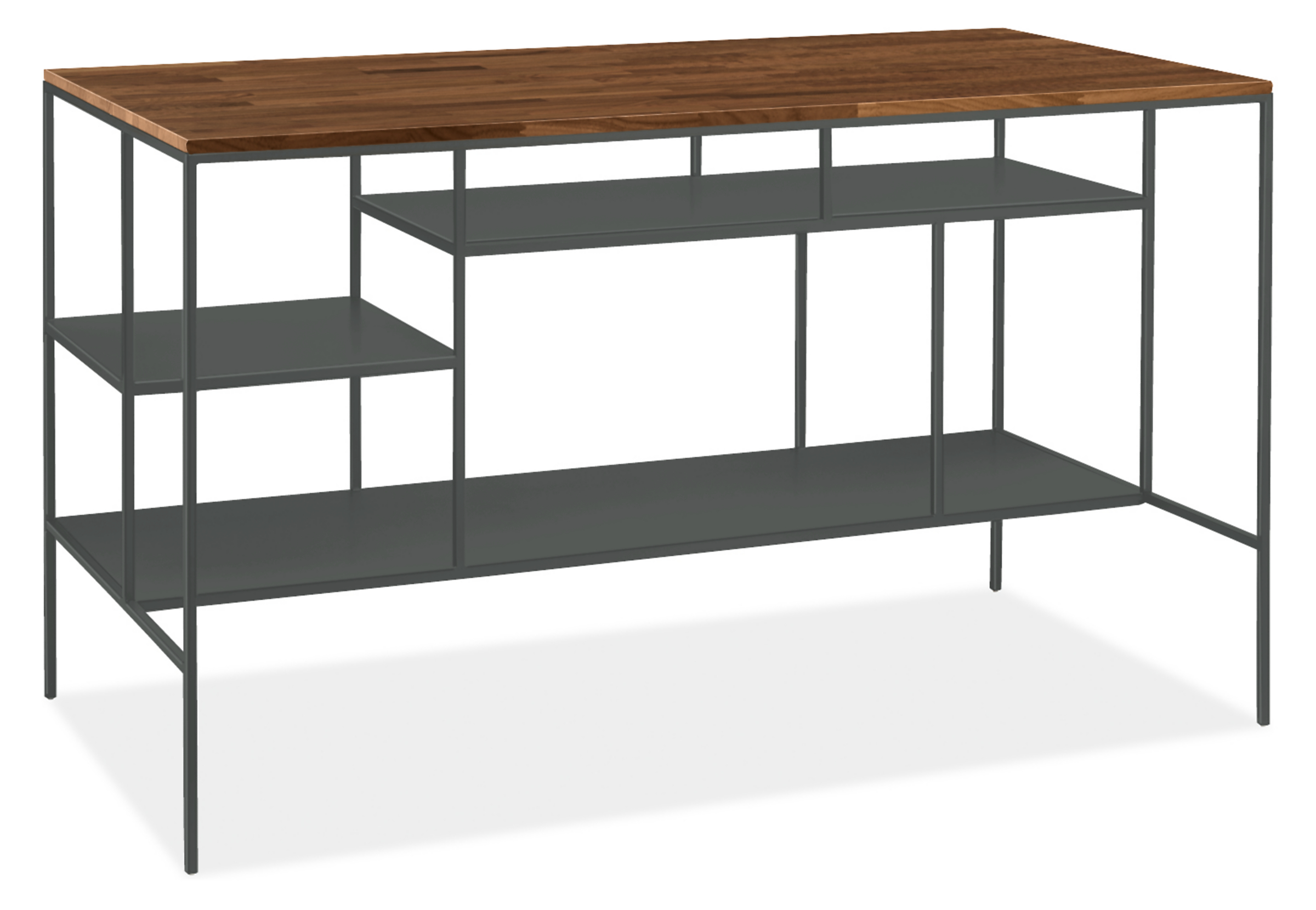 Bowen 60w 30d 36h Counter Table with Narrow Shelves