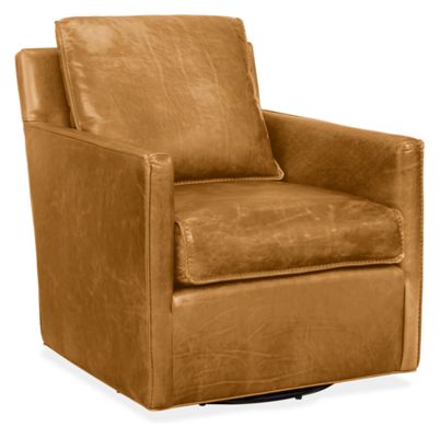 Bram Leather Swivel Chair Modern, Camel Leather Swivel Chairs In Living Room