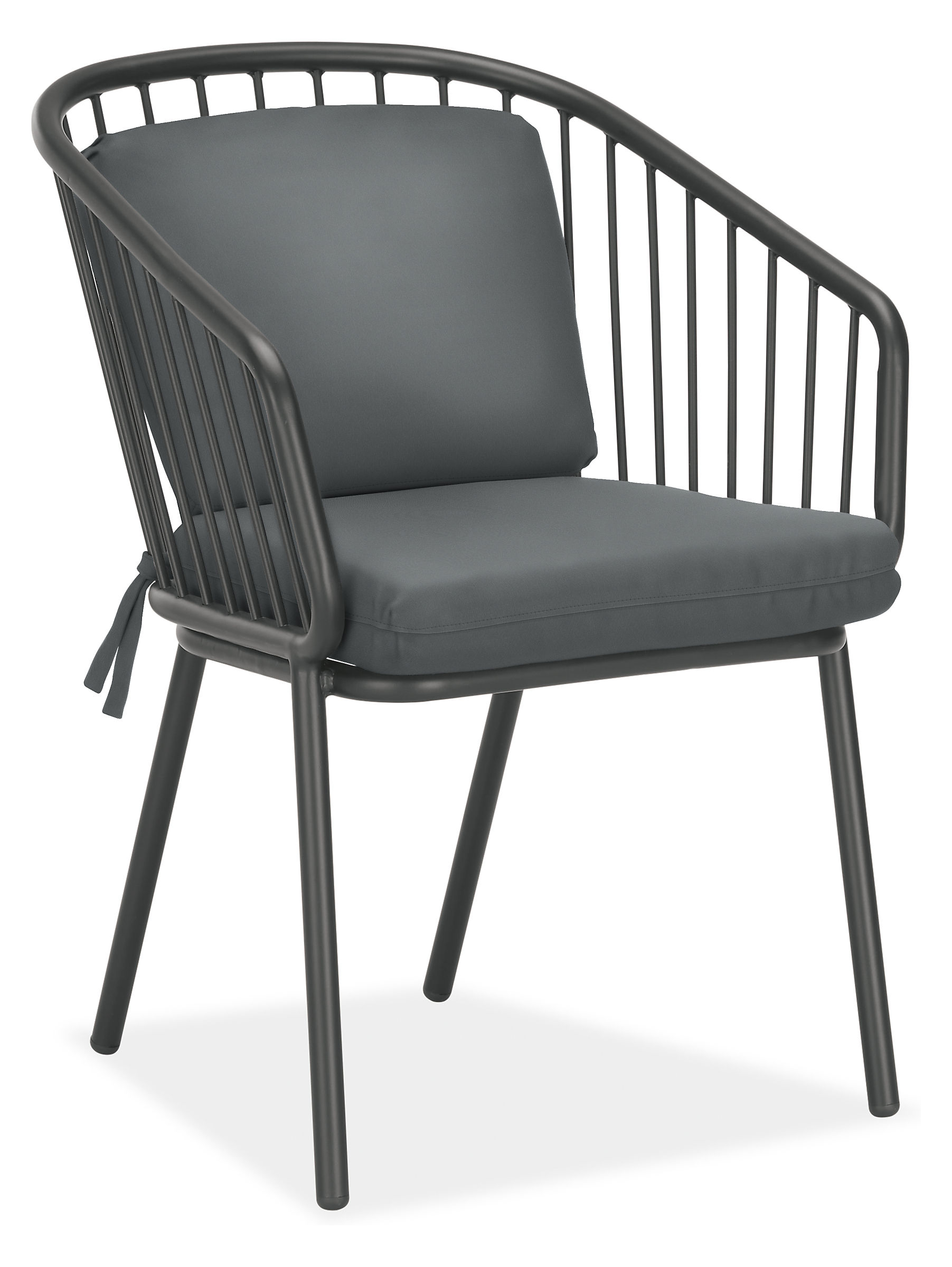 Delaney Dining Chair in Noah Charcoal with Graphite Frame