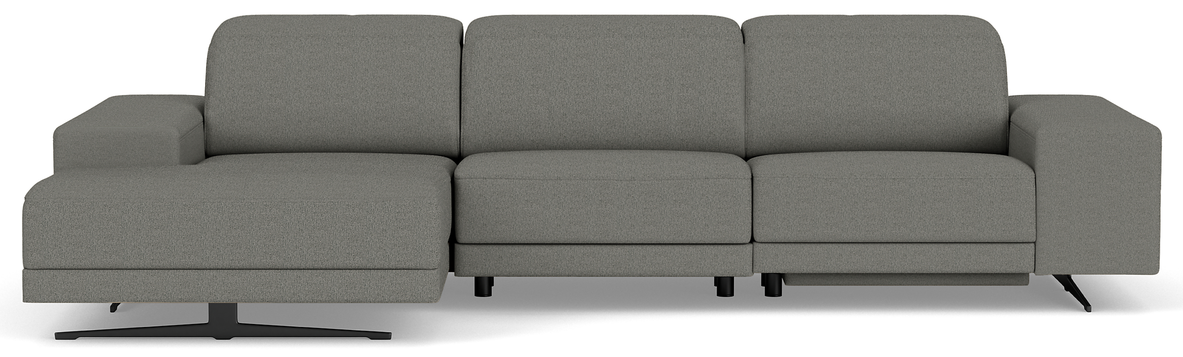 Gio 122" 3pc Sofa w/Left-Arm Chaise & 2pc Powered Foot & Headrest