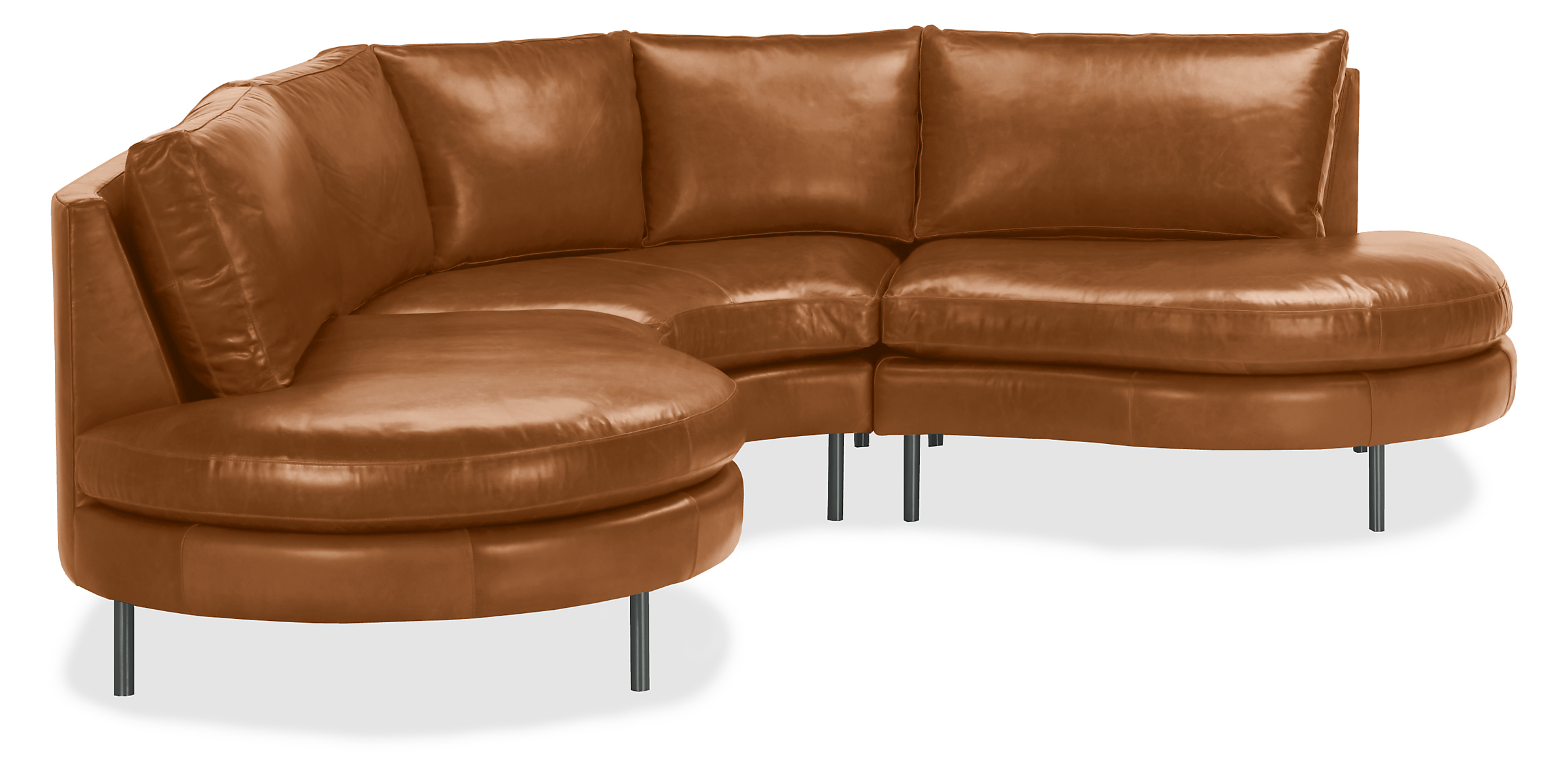 Jasper Leather Curved Sectional