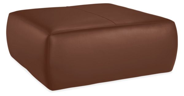 Lind Square Leather Ottomans Modern, Leather Ottoman With Wheels