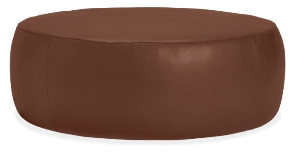 Lind Round Leather Ottomans Modern, Circular Leather Ottoman