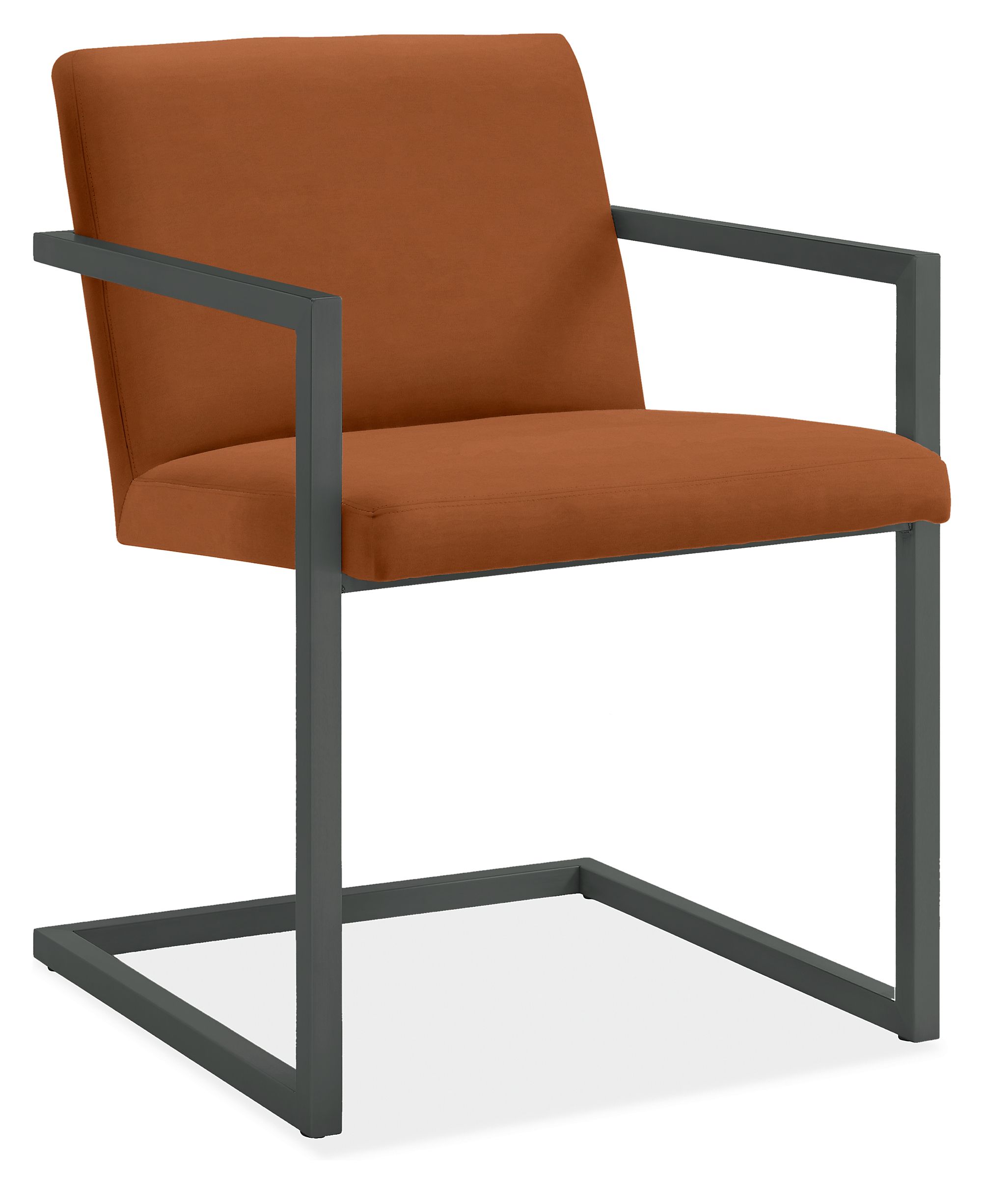 Lira Arm Chair in Banks Cognac with Graphite Frame