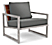 Montego 32" Lounge Chair in Ipe with Cushions