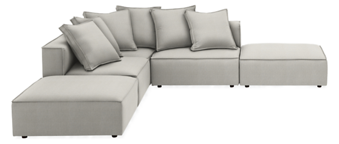 Oasis 118x118" Five-Piece Modular Sectional with Otto