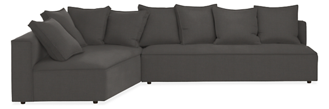 Oasis 130" Armless Sofa with Right-Arm Corner Wedge