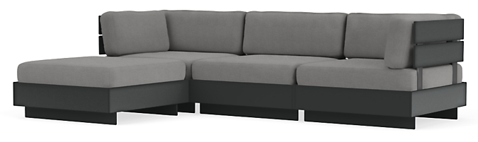 Omni 111x74" Four-Piece Modular Sofa with Chaise