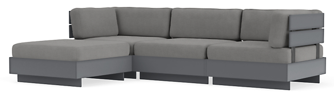 Omni 111x74" Four-Piece Modular Sofa with Chaise