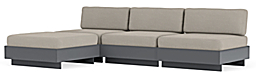 Omni 111x74" Four-Piece Modular Armless Sofa w/Chaise