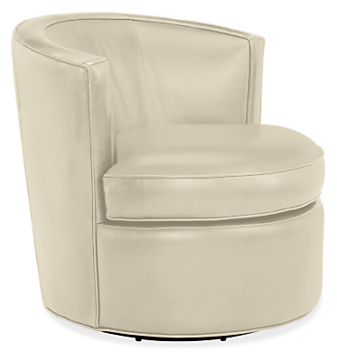 Otis Leather Swivel Chair Modern, Grey Leather Swivel Chair