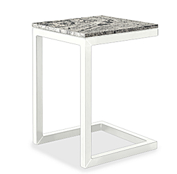 Parsons 18w 18d 25h Outdoor C-Shaped End Table with 1.5" Leg