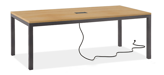 Parsons 80w 40d Table with Tabletop 3-Port Power/Charging Outlet & 2" Leg