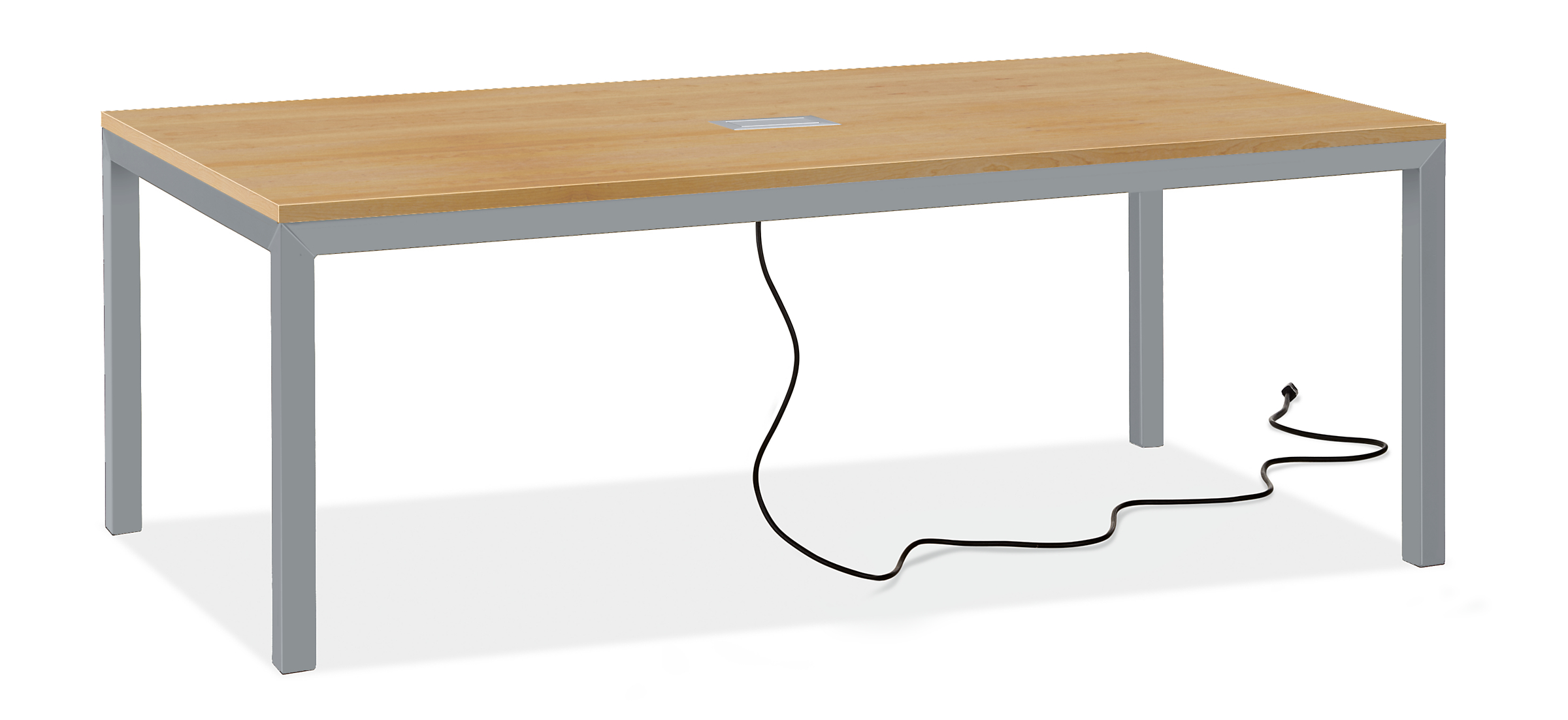 Parsons 78w 42d Table with Tabletop 3-Port Power/Charging Outlet & 2" Leg