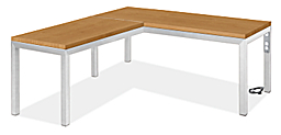 Parsons L-Shaped Desk 72w 36d with 36w 18d Return with Right Power Cord & 2" Leg