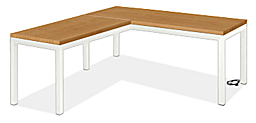 Parsons L-Shaped Desk 72w 36d with 36w 18d Return with Right Power Cord & 2" Leg