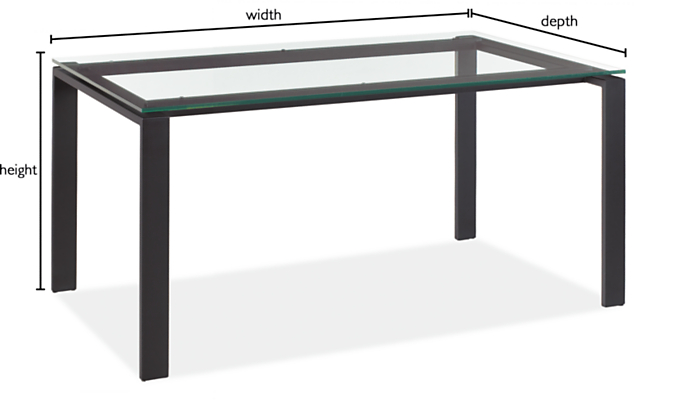 Rand Table In Natural Steel By The Inch, Custom Table Dimensions