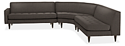Reese 116x115" Three-Piece Curved Sectional w/Left-Arm Sofa
