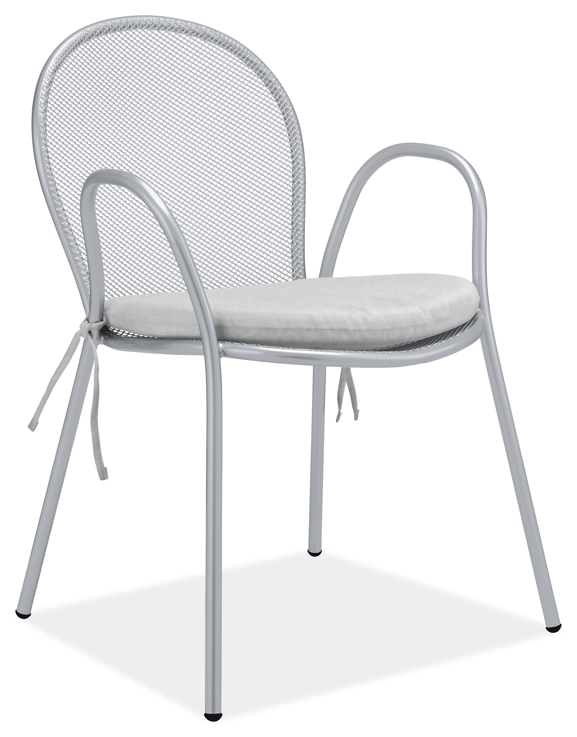 Rio Chair in Silver with Cushion in Sunbrella Canvas Cement