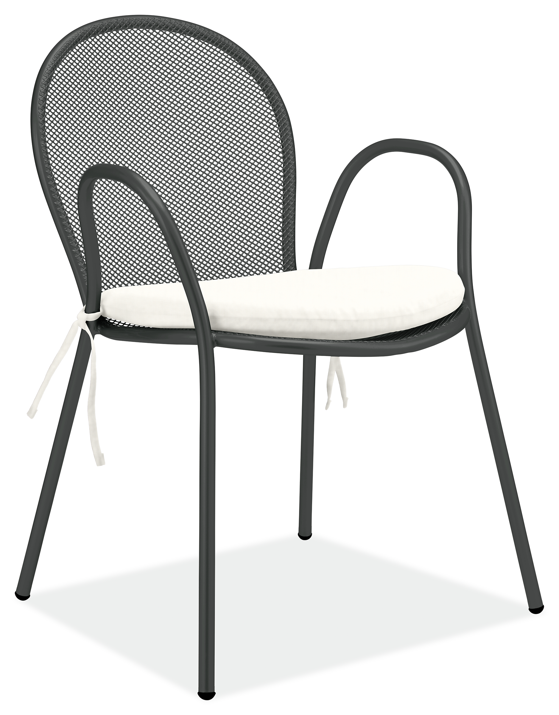 Rio Chair in Graphite with Cushion in Sunbrella Canvas White